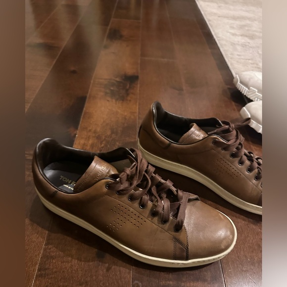 Tom Ford Brown Leather Sneakers sz.12 - Picture 10 of 13